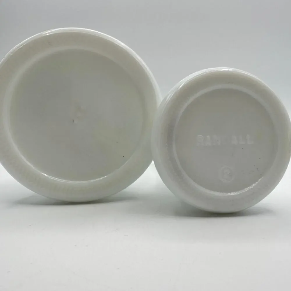 Two Milk Glass Bud Vases | Randall Art Deco Beehive Vintage Wedding Xmas Decor